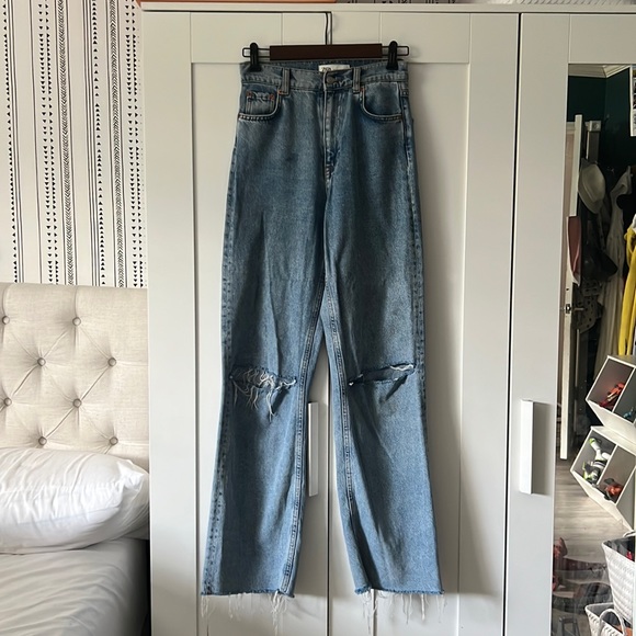 Zara Jeans Zara 9s Full Length Wide Leg High Waisted Jeans Poshmark